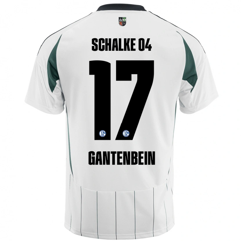 Danxen Mænd Adrian Gantenbein #17 Hvid Grøn Udebane Spillertrøjer 2024/25 Trøje T-Shirt