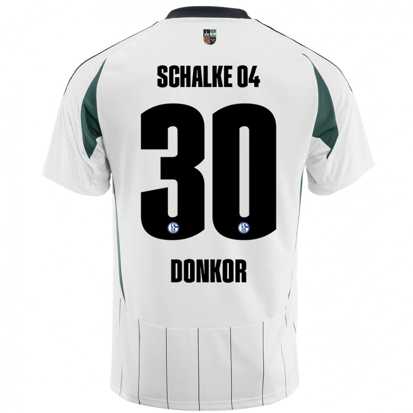 Danxen Mænd Anton Donkor #30 Hvid Grøn Udebane Spillertrøjer 2024/25 Trøje T-Shirt