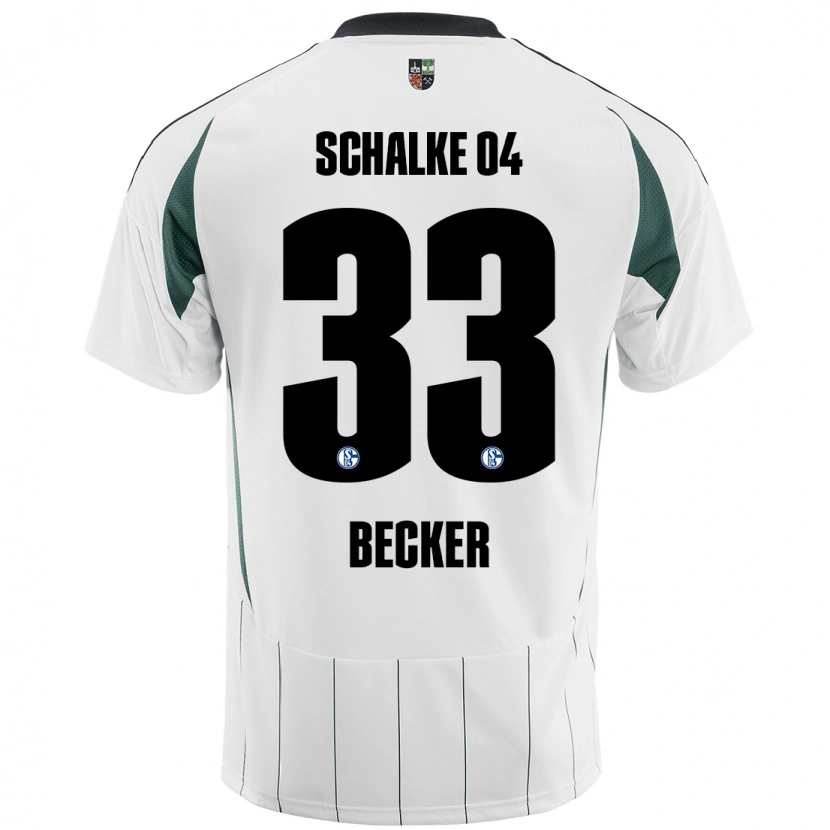 Danxen Mænd Vitalie Becker #33 Hvid Grøn Udebane Spillertrøjer 2024/25 Trøje T-Shirt