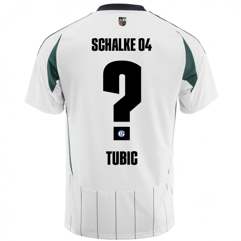 Danxen Mænd Malik Tubic #0 Hvid Grøn Udebane Spillertrøjer 2024/25 Trøje T-Shirt