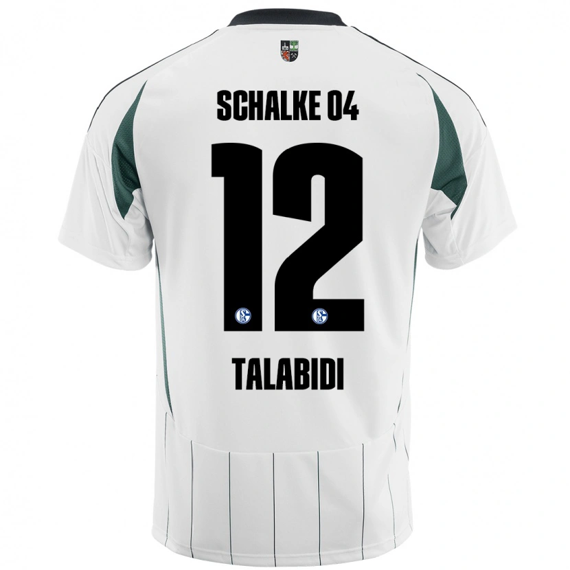 Danxen Mænd Malik Talabidi #12 Hvid Grøn Udebane Spillertrøjer 2024/25 Trøje T-Shirt
