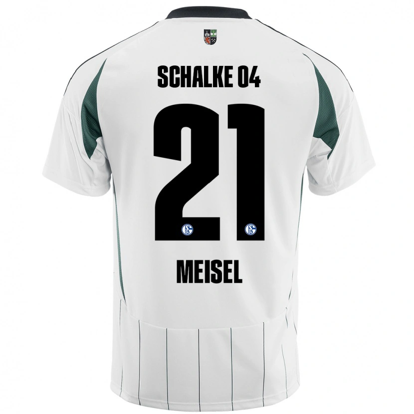 Danxen Mænd Kelsey Meisel #21 Hvid Grøn Udebane Spillertrøjer 2024/25 Trøje T-Shirt
