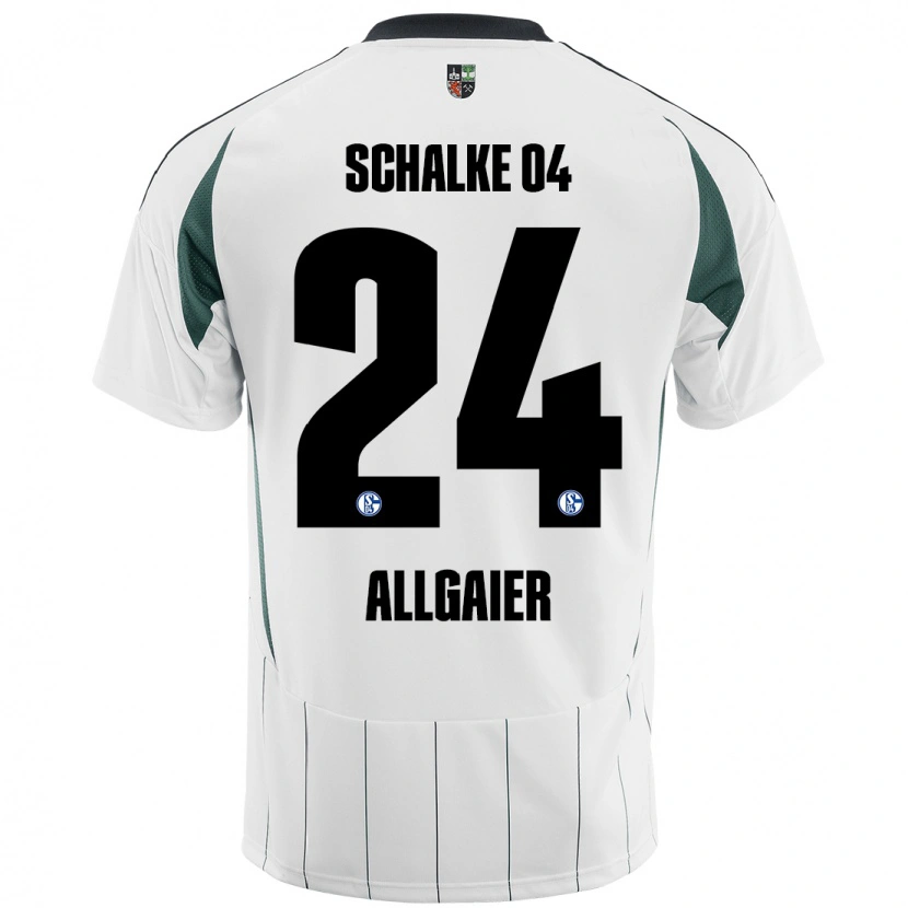 Danxen Mænd Felix Allgaier #24 Hvid Grøn Udebane Spillertrøjer 2024/25 Trøje T-Shirt