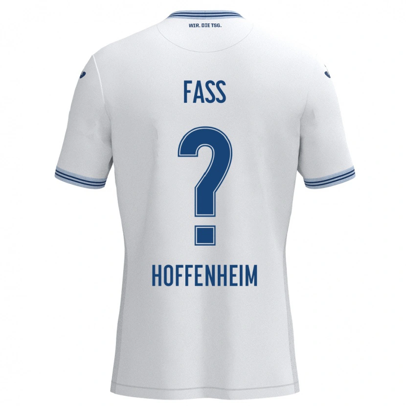 Danxen Mænd Marlon Faß #0 Hvid Blå Udebane Spillertrøjer 2024/25 Trøje T-Shirt