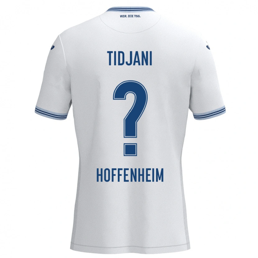 Danxen Mænd Nouh Tidjani #0 Hvid Blå Udebane Spillertrøjer 2024/25 Trøje T-Shirt