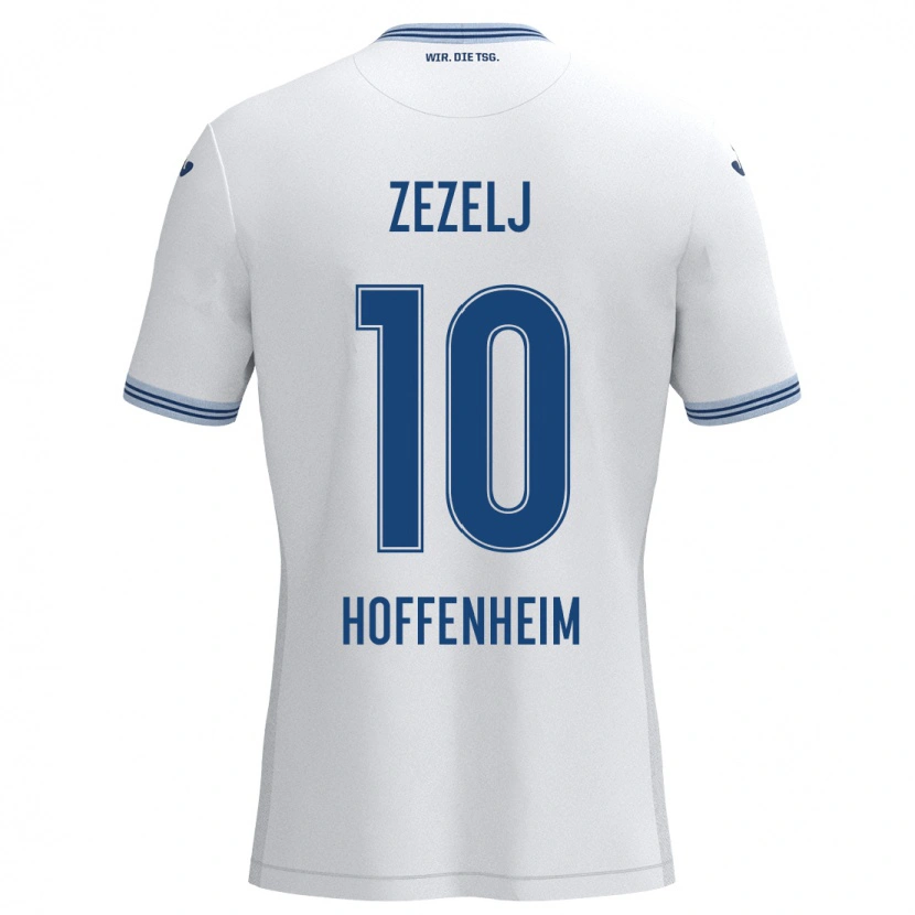 Danxen Mænd Neno Zezelj #10 Hvid Blå Udebane Spillertrøjer 2024/25 Trøje T-Shirt