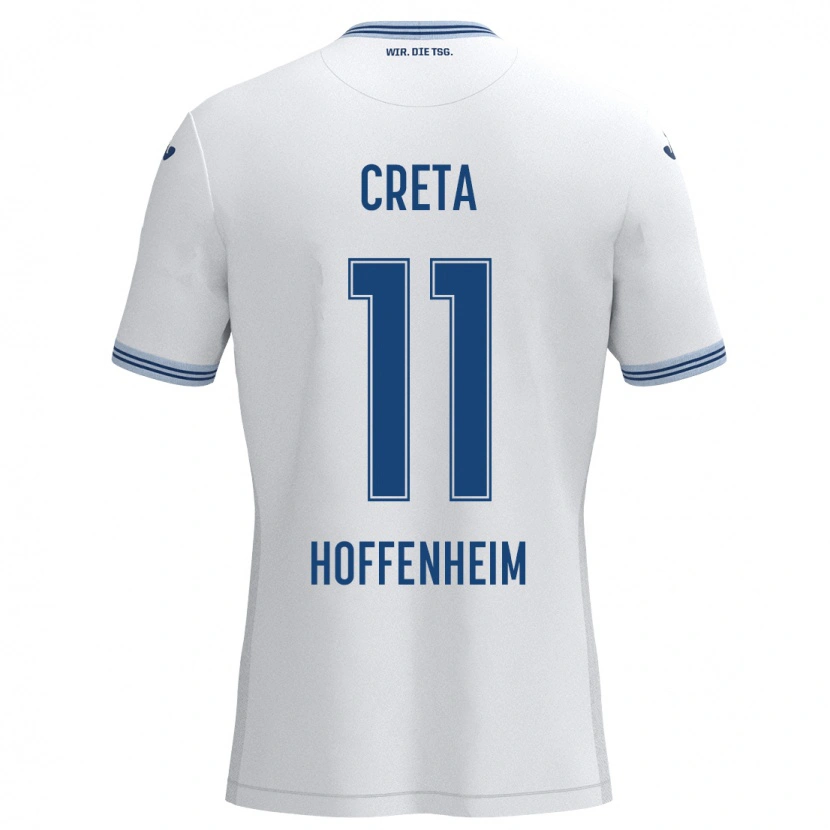 Danxen Mænd David Creța #11 Hvid Blå Udebane Spillertrøjer 2024/25 Trøje T-Shirt