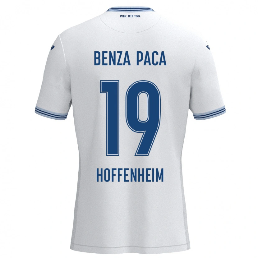 Danxen Mænd Lynes Benza Paca #19 Hvid Blå Udebane Spillertrøjer 2024/25 Trøje T-Shirt