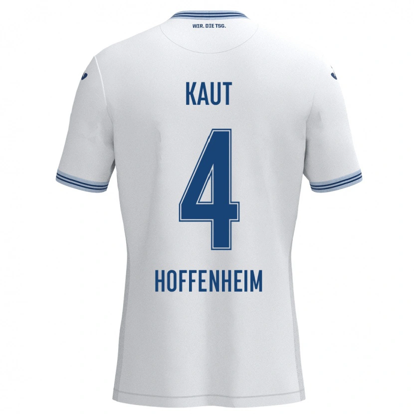 Danxen Mænd Lisann Kaut #4 Hvid Blå Udebane Spillertrøjer 2024/25 Trøje T-Shirt