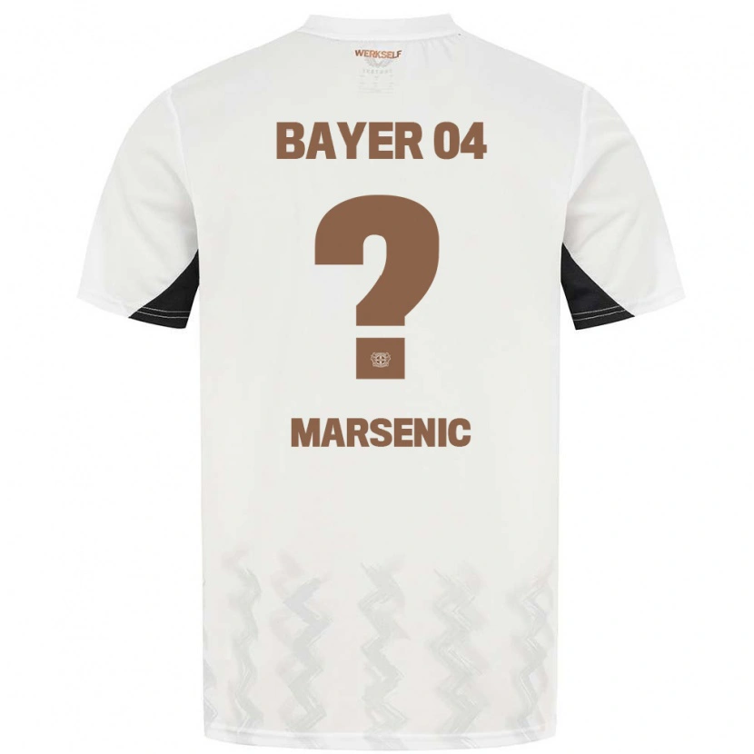Danxen Mænd Matija Marsenic #0 Hvid Sort Udebane Spillertrøjer 2024/25 Trøje T-Shirt