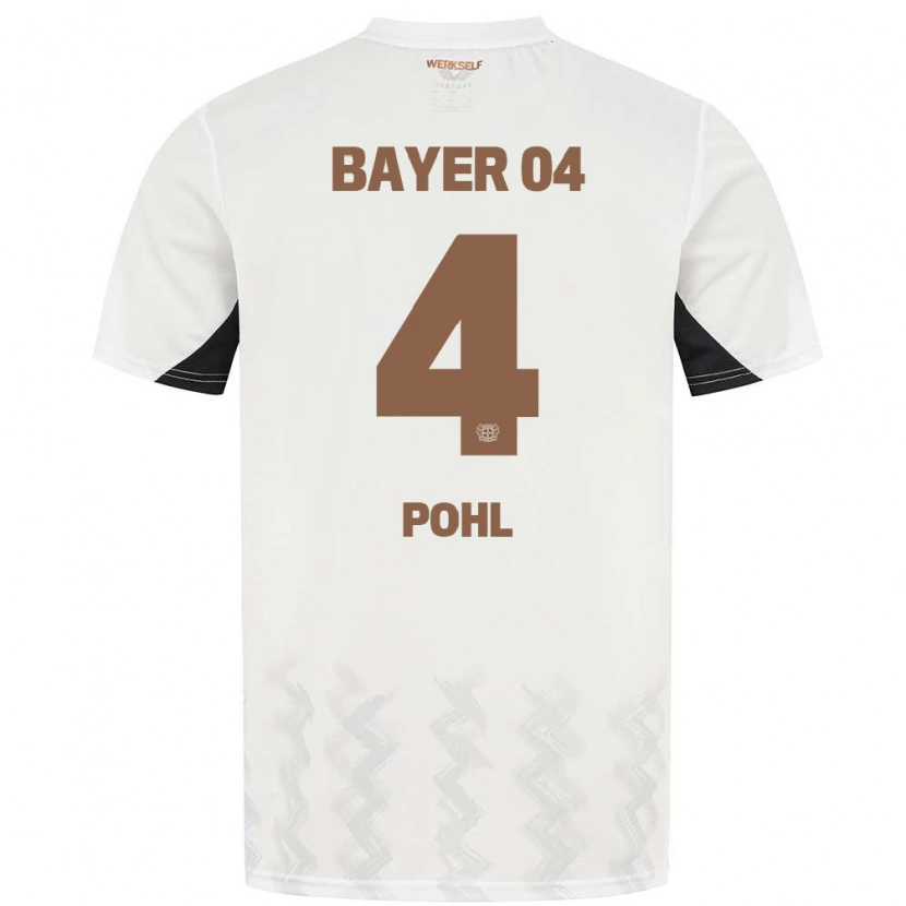 Danxen Mænd Ferdinand Pohl #4 Hvid Sort Udebane Spillertrøjer 2024/25 Trøje T-Shirt