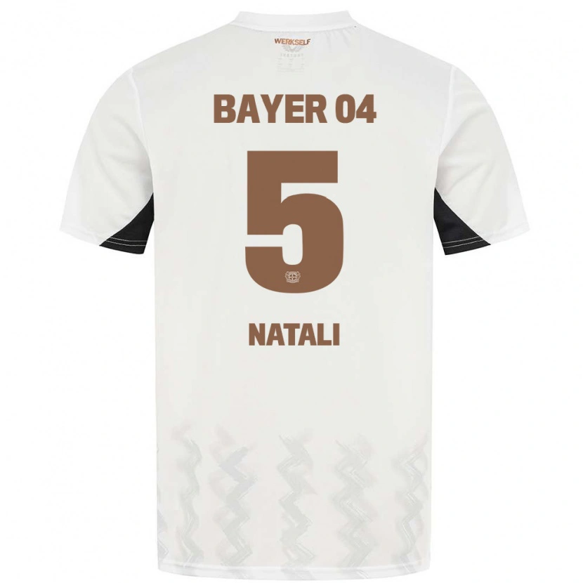 Danxen Mænd Andrea Natali #5 Hvid Sort Udebane Spillertrøjer 2024/25 Trøje T-Shirt