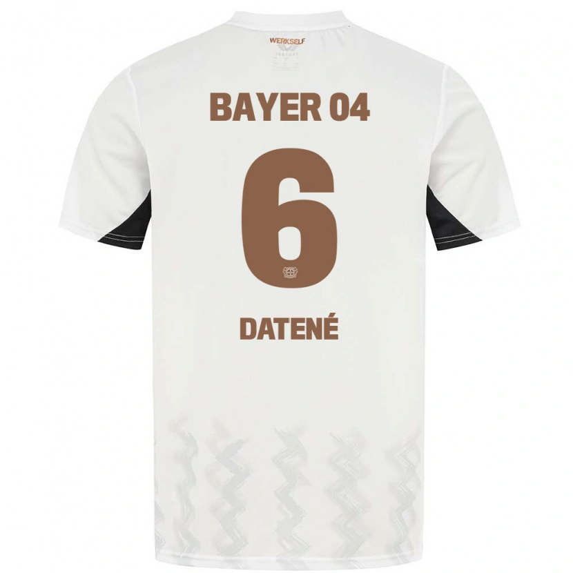 Danxen Mænd Elia Datené #6 Hvid Sort Udebane Spillertrøjer 2024/25 Trøje T-Shirt
