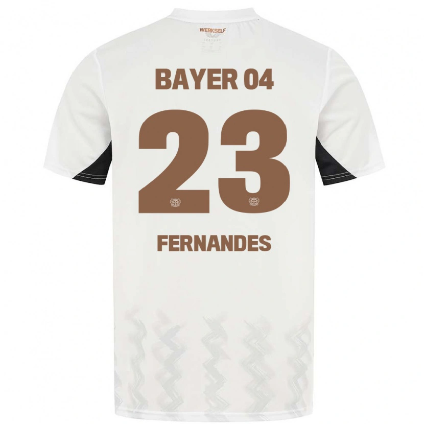 Danxen Mænd Tyron Fernandes #23 Hvid Sort Udebane Spillertrøjer 2024/25 Trøje T-Shirt