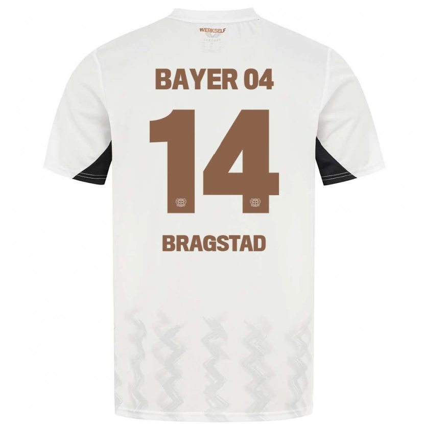 Danxen Mænd Emilie Bragstad #14 Hvid Sort Udebane Spillertrøjer 2024/25 Trøje T-Shirt