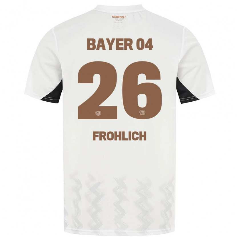 Danxen Mænd Clara Fröhlich #26 Hvid Sort Udebane Spillertrøjer 2024/25 Trøje T-Shirt