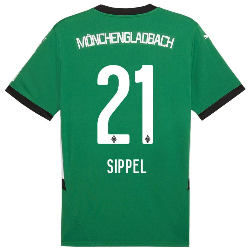 Danxen Mænd Tobias Sippel #21 Grøn Hvid Udebane Spillertrøjer 2024/25 Trøje T-Shirt