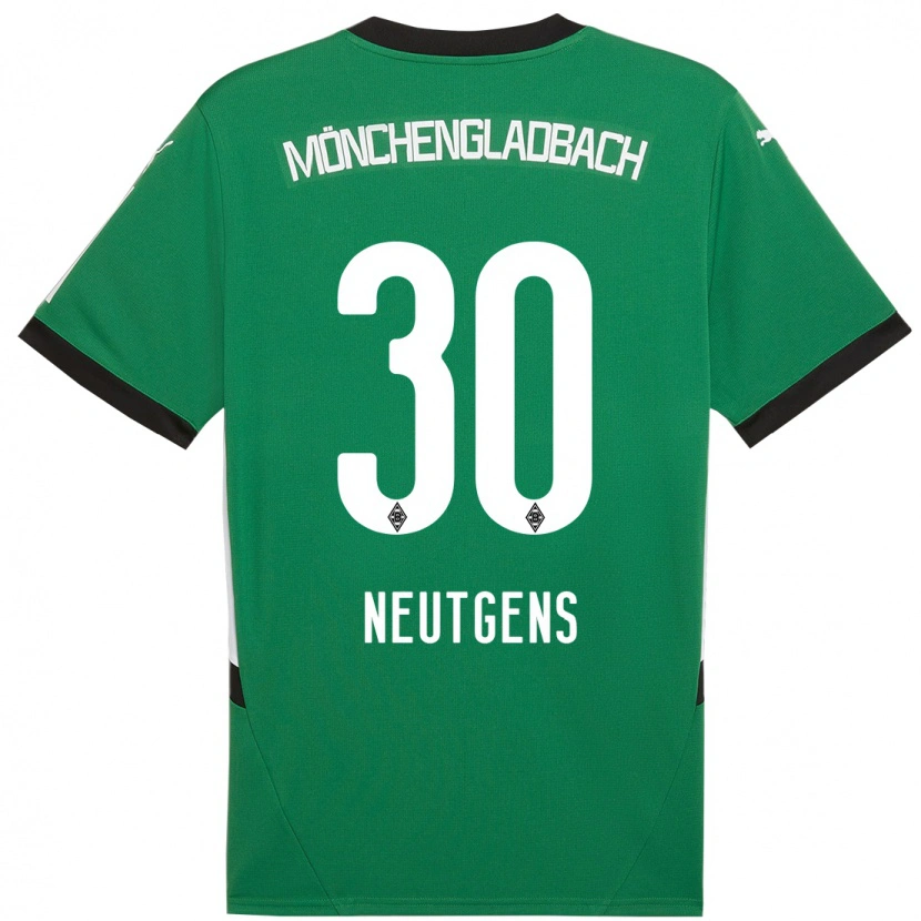 Danxen Mænd Maximilian Neutgens #30 Grøn Hvid Udebane Spillertrøjer 2024/25 Trøje T-Shirt