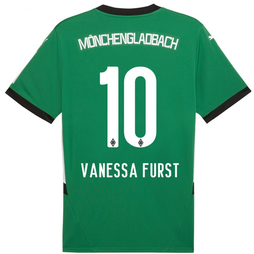 Danxen Mænd Vanessa Fürst #10 Grøn Hvid Udebane Spillertrøjer 2024/25 Trøje T-Shirt