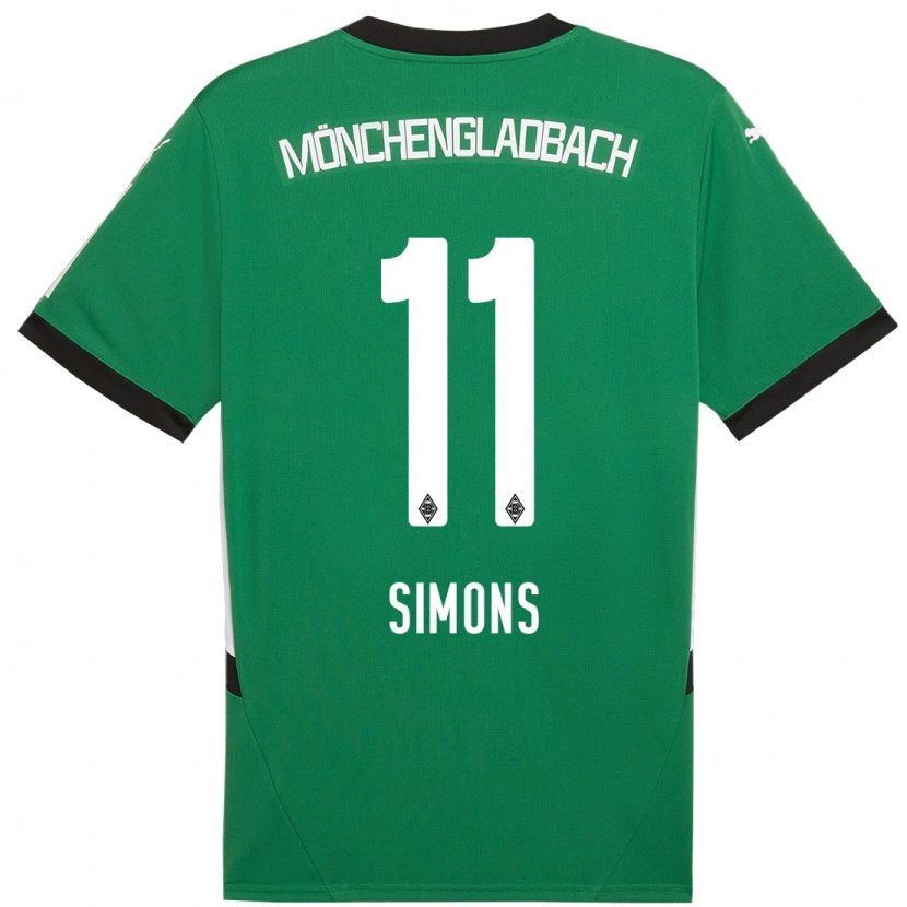 Danxen Mænd Kelly Simons #11 Grøn Hvid Udebane Spillertrøjer 2024/25 Trøje T-Shirt