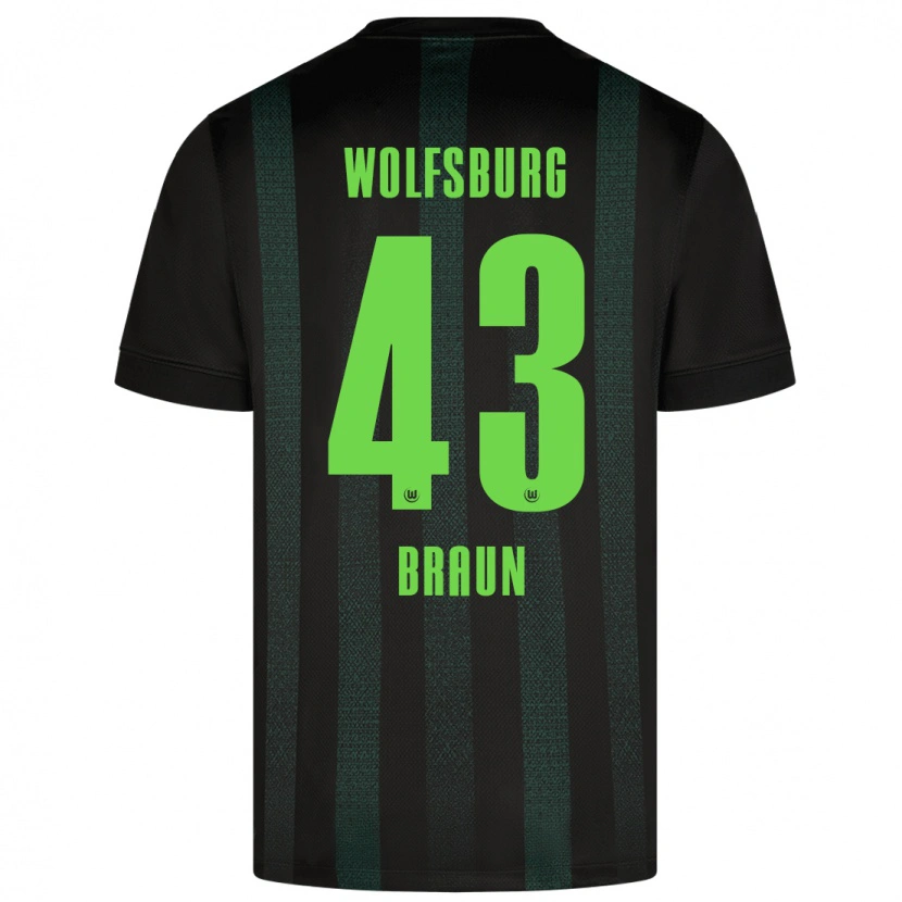 Danxen Mænd Manuel Braun #43 Mørkegrøn Udebane Spillertrøjer 2024/25 Trøje T-Shirt
