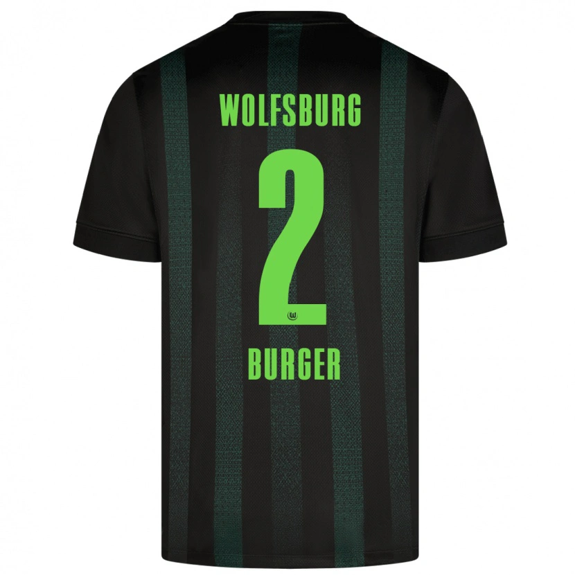Danxen Mænd Jan Bürger #2 Mørkegrøn Udebane Spillertrøjer 2024/25 Trøje T-Shirt