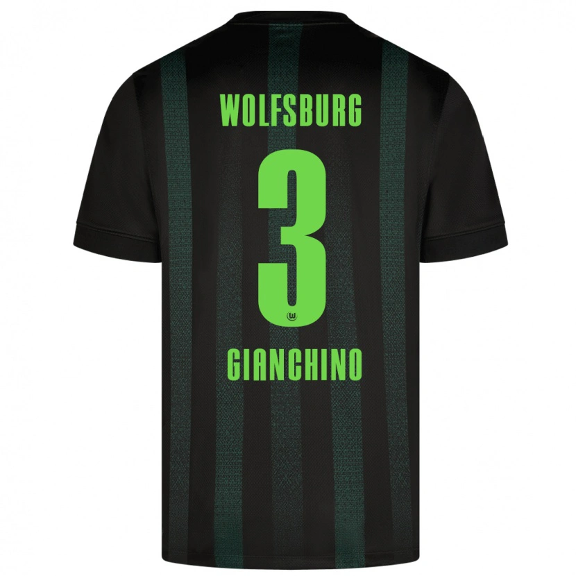 Danxen Mænd Michele Gianchino #3 Mørkegrøn Udebane Spillertrøjer 2024/25 Trøje T-Shirt