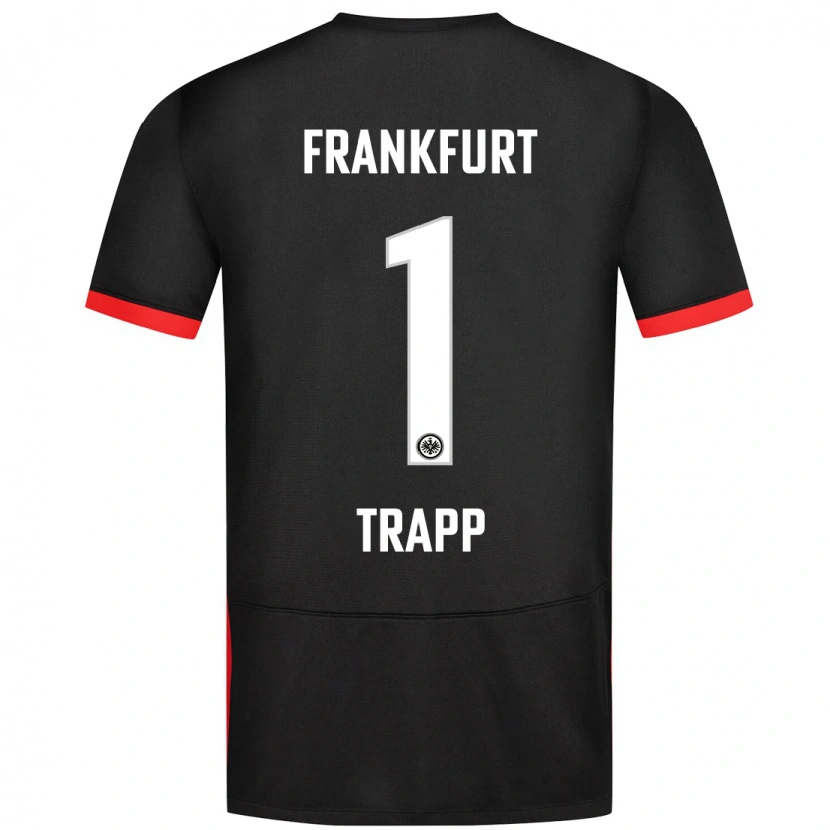 Danxen Mænd Kevin Trapp #1 Sort Udebane Spillertrøjer 2024/25 Trøje T-Shirt