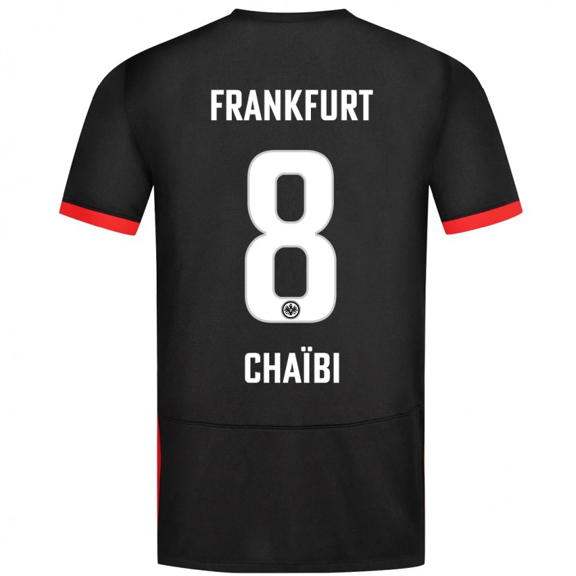 Danxen Mænd Farès Chaïbi #8 Sort Udebane Spillertrøjer 2024/25 Trøje T-Shirt