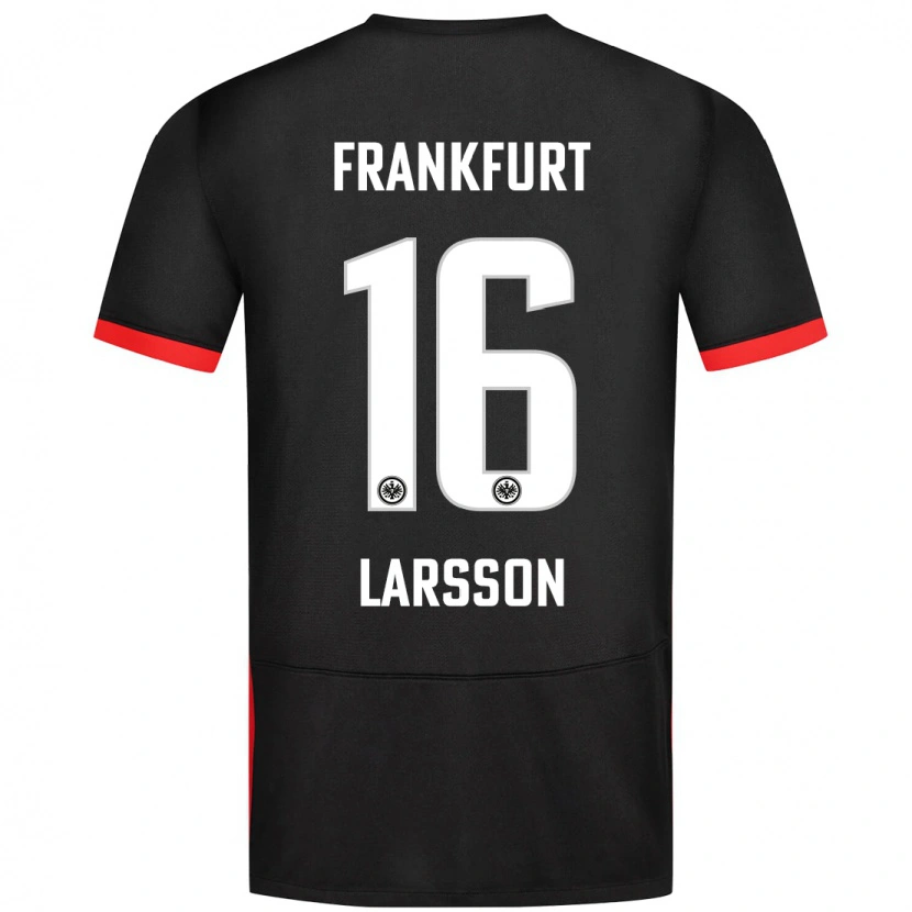 Danxen Mænd Hugo Larsson #16 Sort Udebane Spillertrøjer 2024/25 Trøje T-Shirt