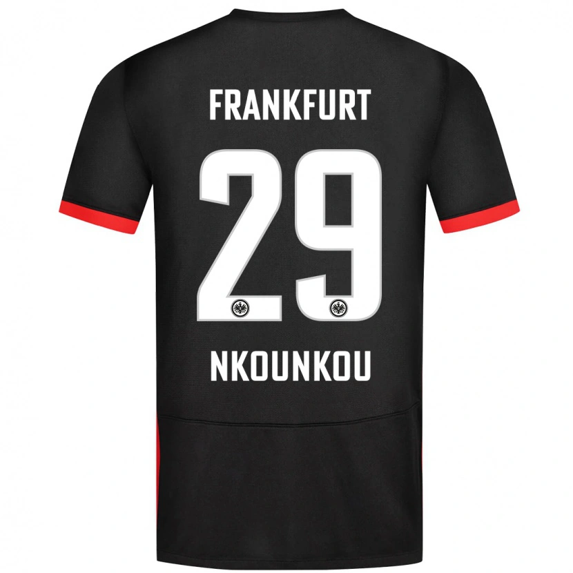 Danxen Mænd Niels Nkounkou #29 Sort Udebane Spillertrøjer 2024/25 Trøje T-Shirt