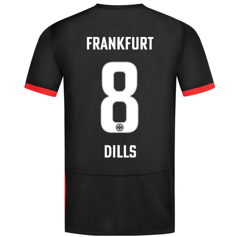 Danxen Mænd Marvin Dills #8 Sort Udebane Spillertrøjer 2024/25 Trøje T-Shirt