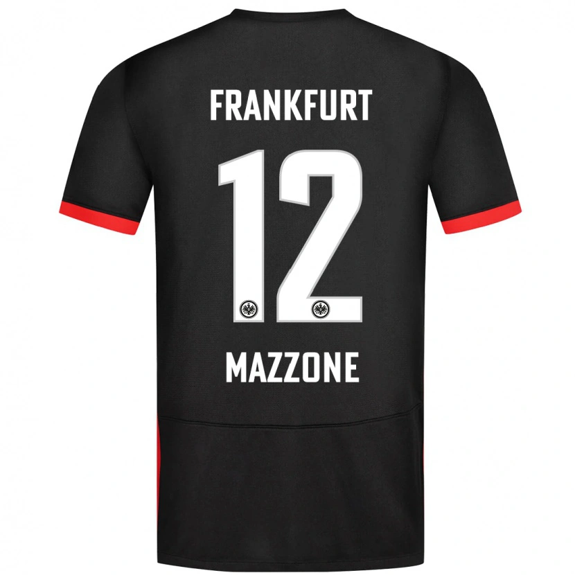 Danxen Mænd Matteo Mazzone #12 Sort Udebane Spillertrøjer 2024/25 Trøje T-Shirt