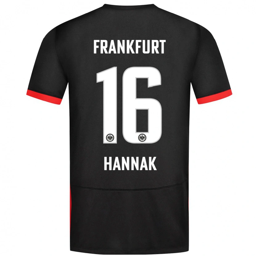 Danxen Mænd Tim Hannak #16 Sort Udebane Spillertrøjer 2024/25 Trøje T-Shirt