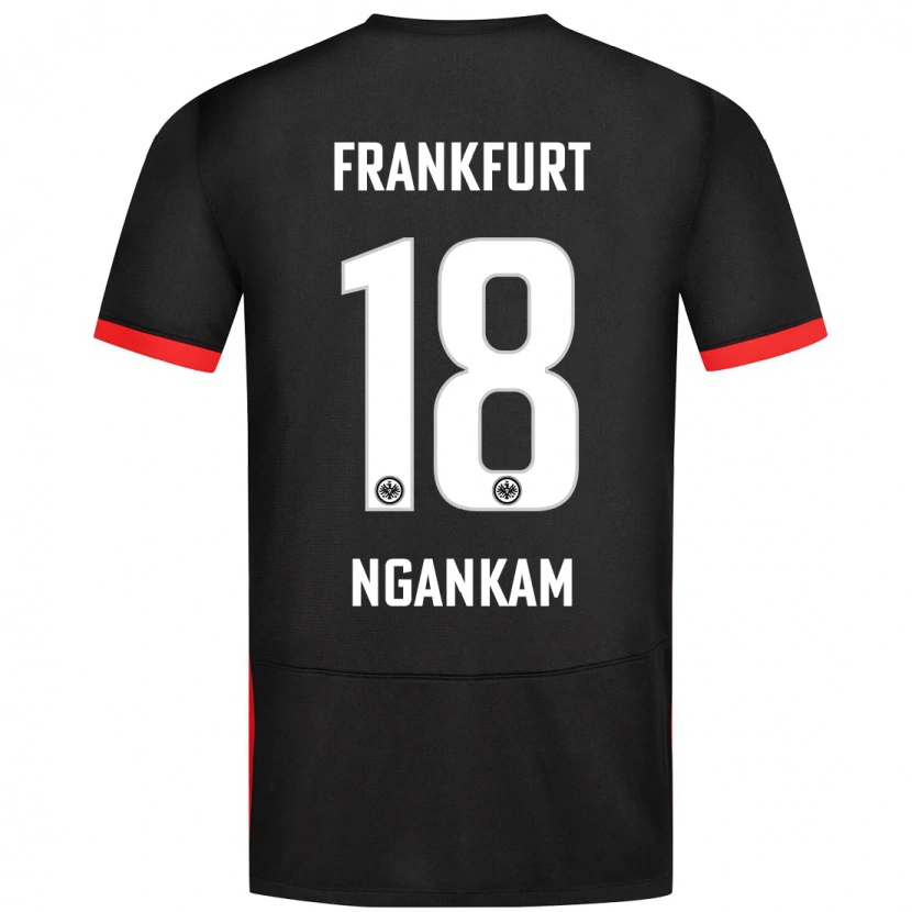 Danxen Mænd Jessic Ngankam #18 Sort Udebane Spillertrøjer 2024/25 Trøje T-Shirt