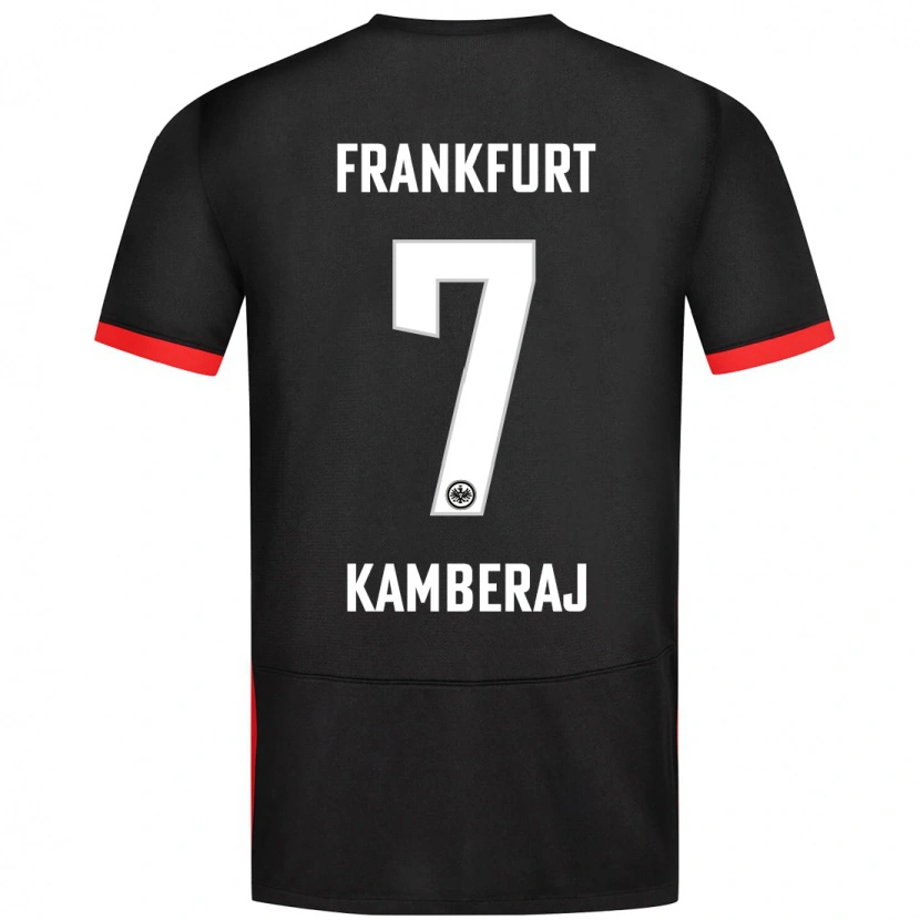 Danxen Mænd Donart Kamberaj #7 Sort Udebane Spillertrøjer 2024/25 Trøje T-Shirt