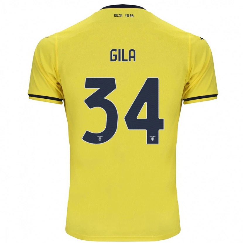 Danxen Mænd Mario Gila #34 Gul Udebane Spillertrøjer 2024/25 Trøje T-Shirt