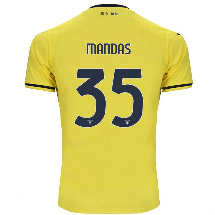 Danxen Mænd Christos Mandas #35 Gul Udebane Spillertrøjer 2024/25 Trøje T-Shirt