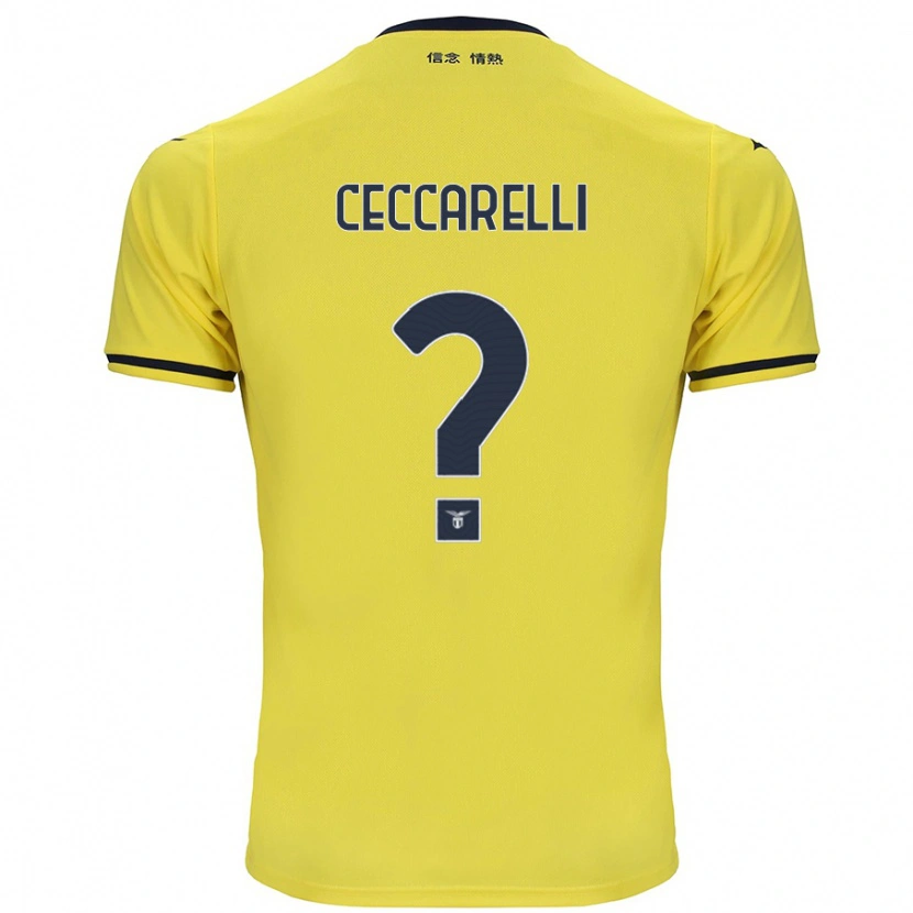 Danxen Mænd Alessandro Ceccarelli #0 Gul Udebane Spillertrøjer 2024/25 Trøje T-Shirt