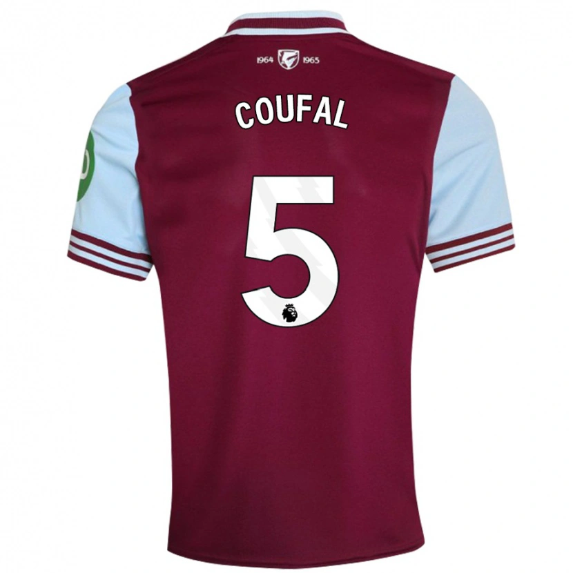 Danxen Kvinder Vladimír Coufal #5 Mørkerød Hjemmebane Spillertrøjer 2024/25 Trøje T-Shirt