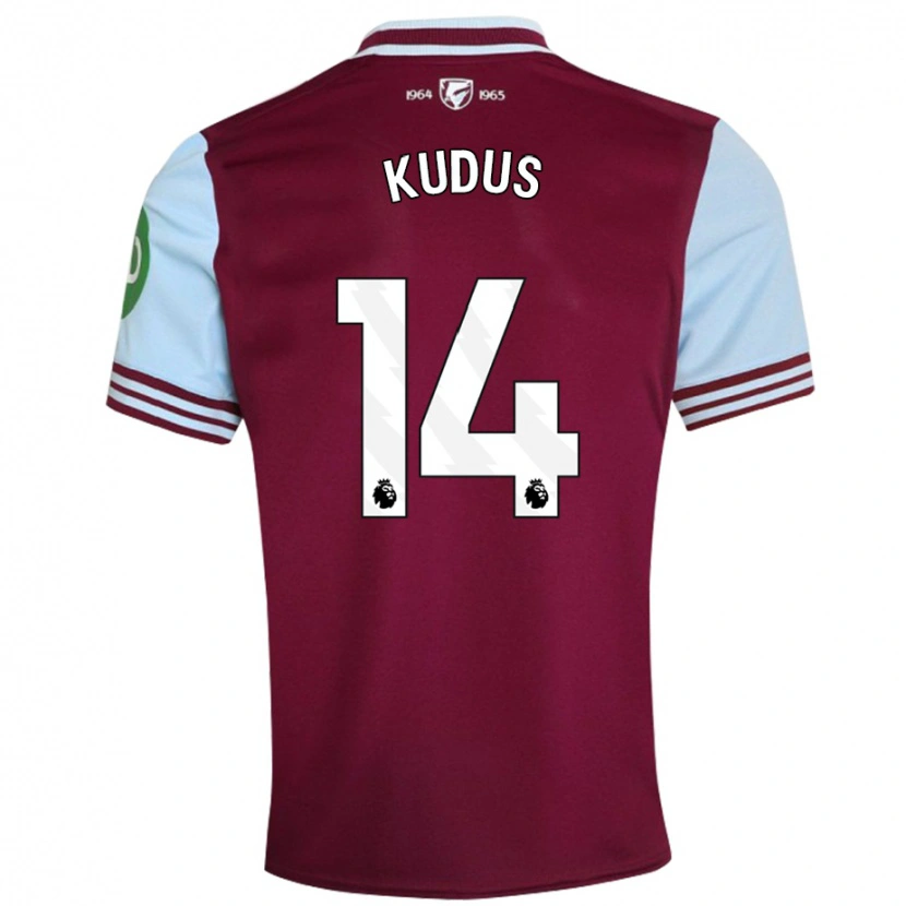 Danxen Kvinder Mohammed Kudus #14 Mørkerød Hjemmebane Spillertrøjer 2024/25 Trøje T-Shirt