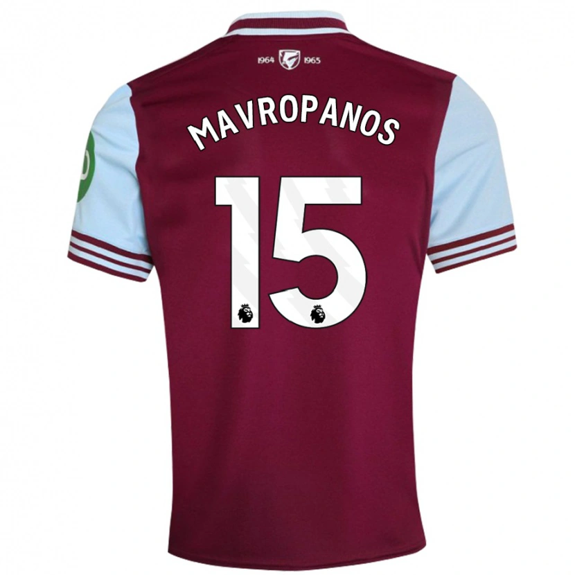 Danxen Kvinder Konstantinos Mavropanos #15 Mørkerød Hjemmebane Spillertrøjer 2024/25 Trøje T-Shirt