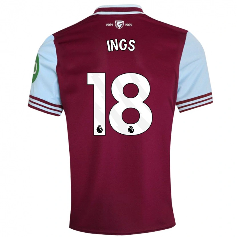 Danxen Kvinder Danny Ings #18 Mørkerød Hjemmebane Spillertrøjer 2024/25 Trøje T-Shirt
