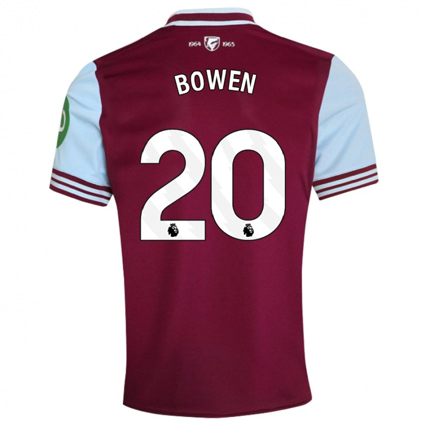 Danxen Kvinder Jarrod Bowen #20 Mørkerød Hjemmebane Spillertrøjer 2024/25 Trøje T-Shirt