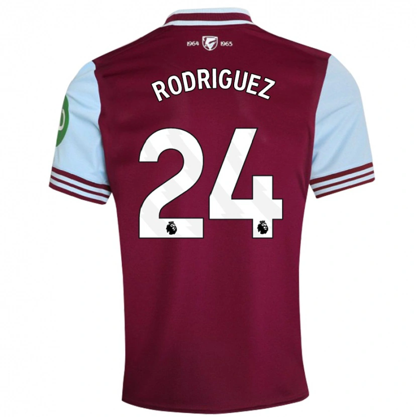 Danxen Kvinder Guido Rodríguez #24 Mørkerød Hjemmebane Spillertrøjer 2024/25 Trøje T-Shirt