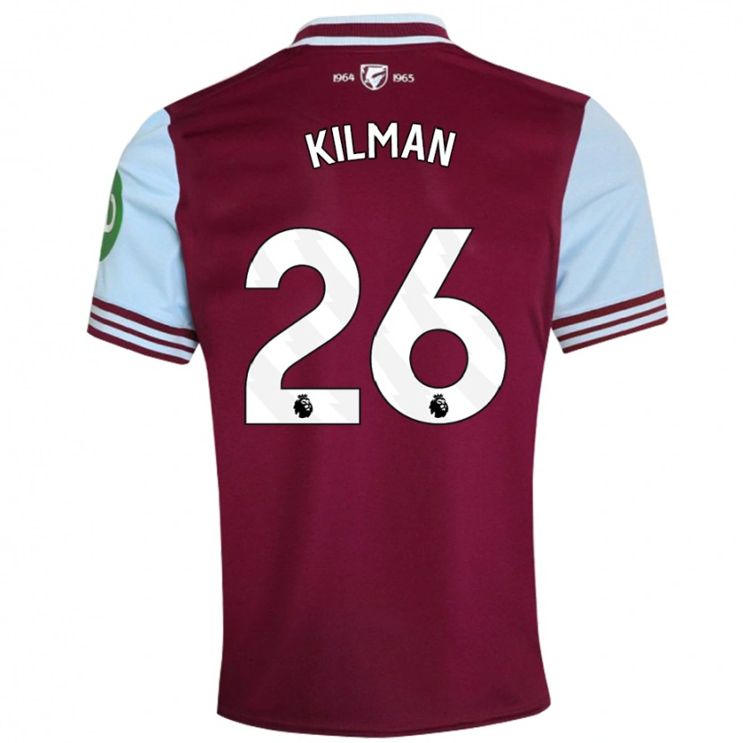 Danxen Kvinder Max Kilman #26 Mørkerød Hjemmebane Spillertrøjer 2024/25 Trøje T-Shirt