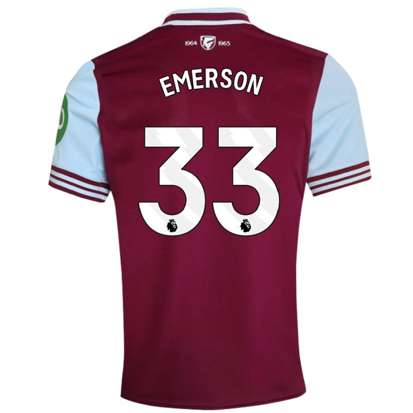 Danxen Kvinder Emerson #33 Mørkerød Hjemmebane Spillertrøjer 2024/25 Trøje T-Shirt