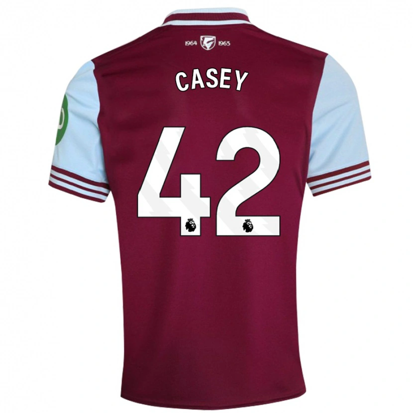 Danxen Kvinder Kaelan Casey #42 Mørkerød Hjemmebane Spillertrøjer 2024/25 Trøje T-Shirt