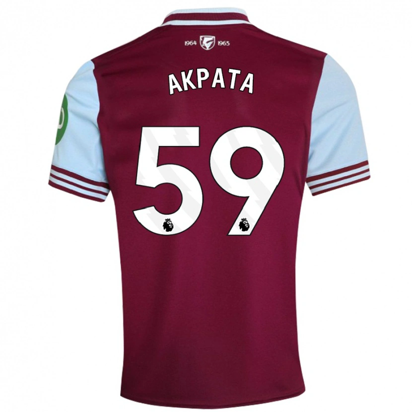 Danxen Kvinder Tyron Akpata #59 Mørkerød Hjemmebane Spillertrøjer 2024/25 Trøje T-Shirt