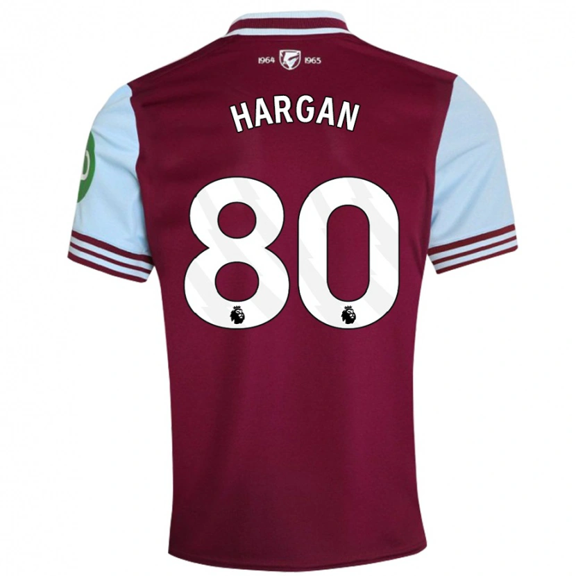 Danxen Kvinder Riley Hargan #80 Mørkerød Hjemmebane Spillertrøjer 2024/25 Trøje T-Shirt